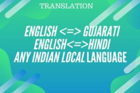 Translator English to Gujarati,Hindi