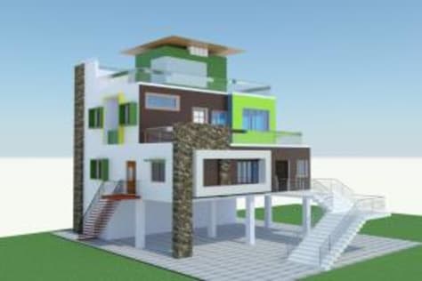 Autocad 2d and 3d house plans