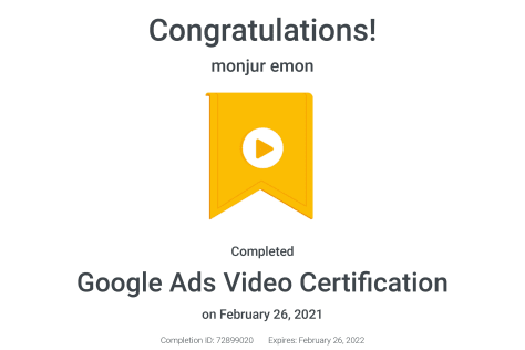 Google Ads Video Certification