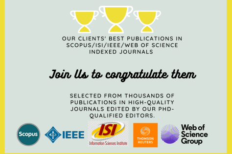 My CLIENTS’ BEST PUBLICATIONS IN SCOPUS/ISI/IEEE INDEX