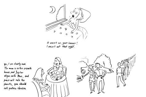 Caricatures for a book.