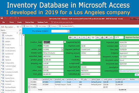 MS Access- Inventory (2019)