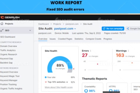 I did fixed the SEMrush audit report errors