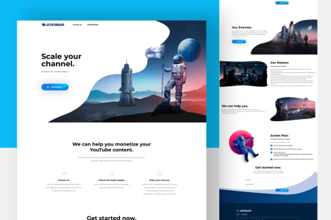 ASTRONAUD, Landing Page for YouTube monetization