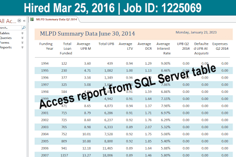 MS Access SQL Server (2016)