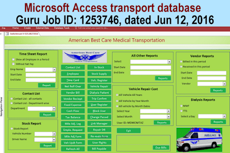 Microsoft Access- Booking (2016)