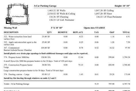 Water Mitigation Estimate