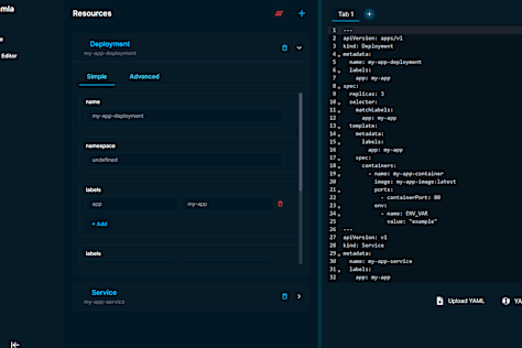 K8s YAML code editor