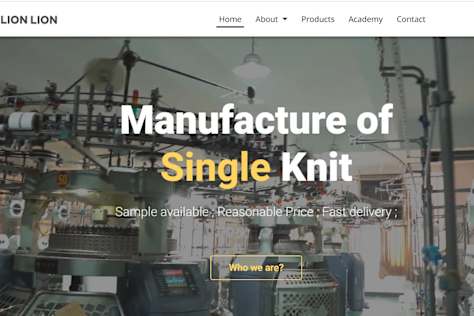 Website of a Chinese textile company