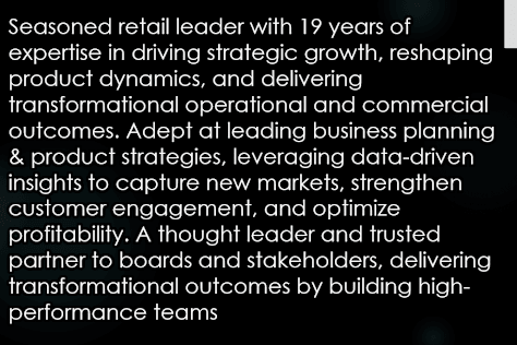 19+ Years of Experience in Fashion Brands \u0026 Retailers
