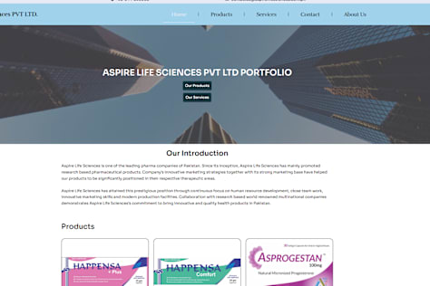 A Portfolio Website for Pharma Company