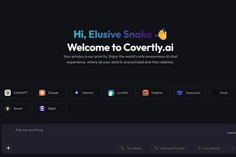 Covertly AI | Anonymous \u0026 Secure AI Chat