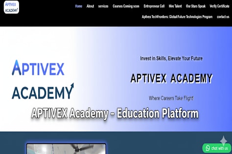 APTIVEX Academy – Complete EdTech Website Development