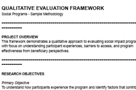 Qualitative Evaluation Framework - Social Progra