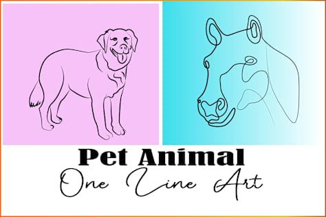 One line art illustration