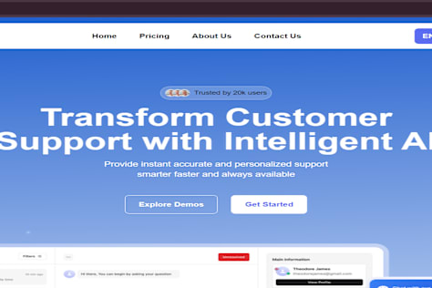 Web app for customer support and AI chat