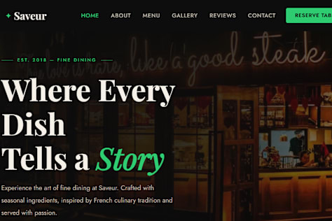 Saveur Restaurant Website