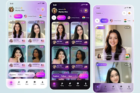 Live streaming mobile app