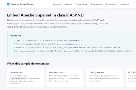 Apache Superset Embedding Prototype