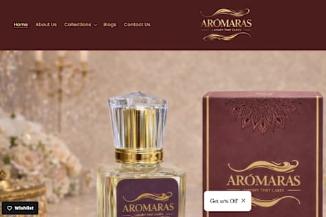 Shopify website for perfume brands