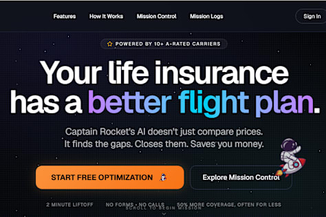 Rocket Life Insurance -Insurance Corporate Website & Automated Insurance Quote System