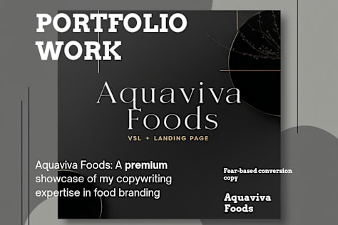 VSL & Landing Page — Aquaviva Foods