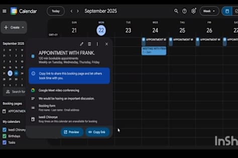 APPOINTMENT BOOKING & MEETING SCHEDULING.