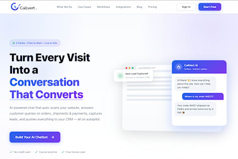 CallVert.ai – AI Chatbot, Lead Automation & CRM Integration Platform