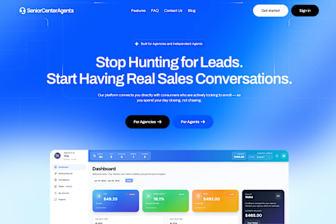 SeniorCenterAgents.com – AI-Powered Insurance Lead Platform & Live Call Routing System