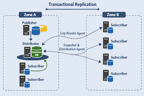 Transactional Replication Between SQL Server 2022 Instances Across Env