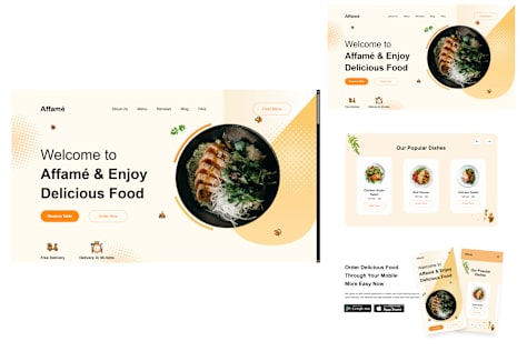 Affamé — Food Delivery Landing Page UI