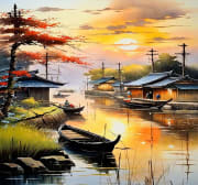 Fishing Village's Tranquil Evening Glow.jpg