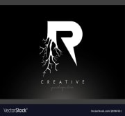 Letter r design logo with creative tree branch vector image on VectorStock.jpg