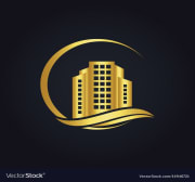 Gold building town cityscape logo vector image on VectorStock.jpg