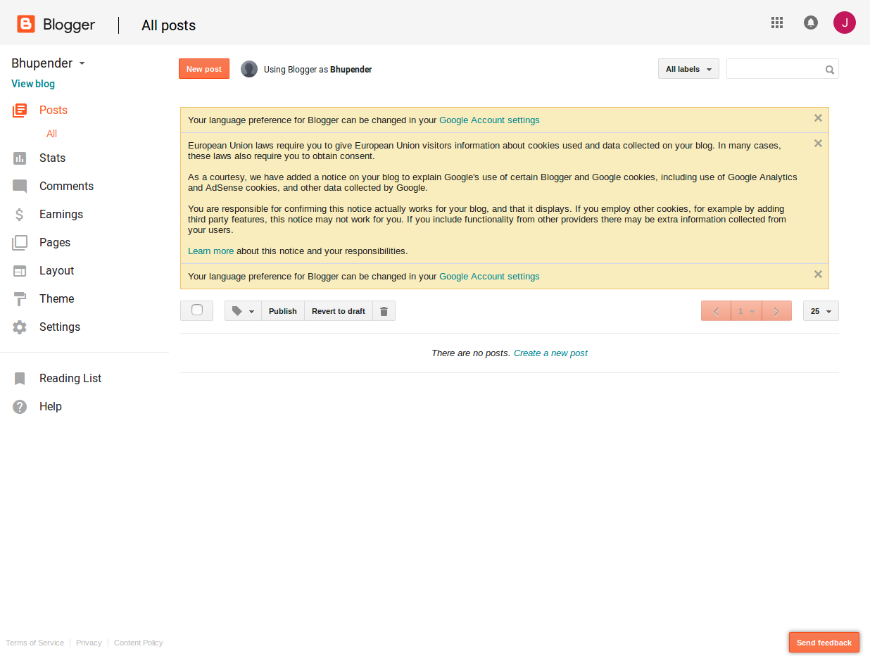 blogger dashboard