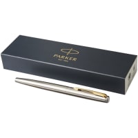Parker pluma estilográfica de acero inoxidable Jotter (tinta azul)