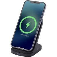 Loop 15W dual coil RCS recycled plastic wireless charging stand