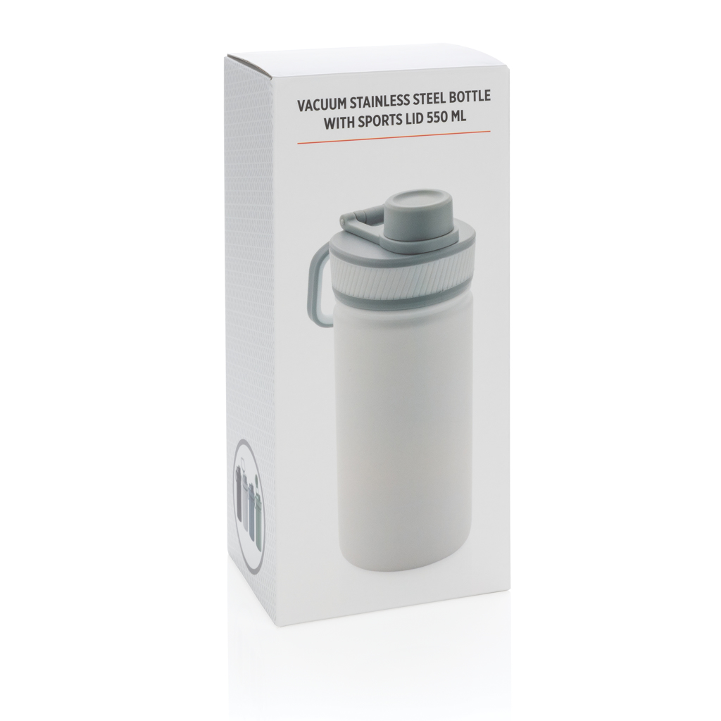 Botella de acero inoxidable al vacío con tapa deportiva 550m