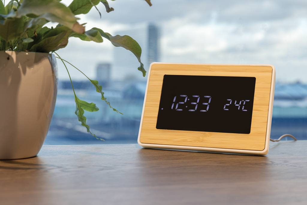 Reloj Utah RCS Rplastic bambú LED