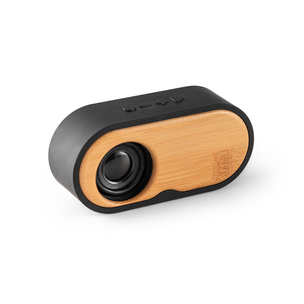 TILLY. Altavoz portátil de 3W con 5h de autonomía, fabricado en bambú y ABS reciclado (100% rABS)