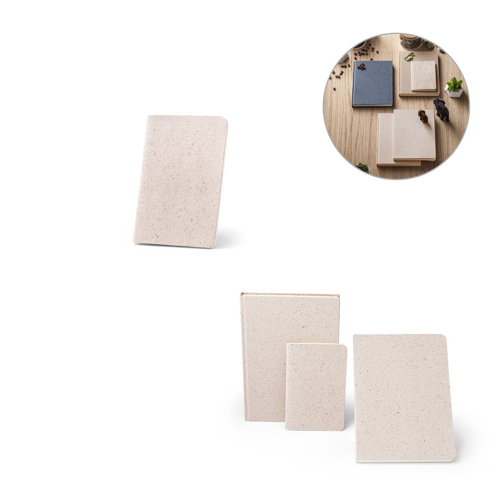 ORGANIC SOFT. Bloc de notas A6 con tapa flexible fabricado con materia orgánica de elefante (80%)