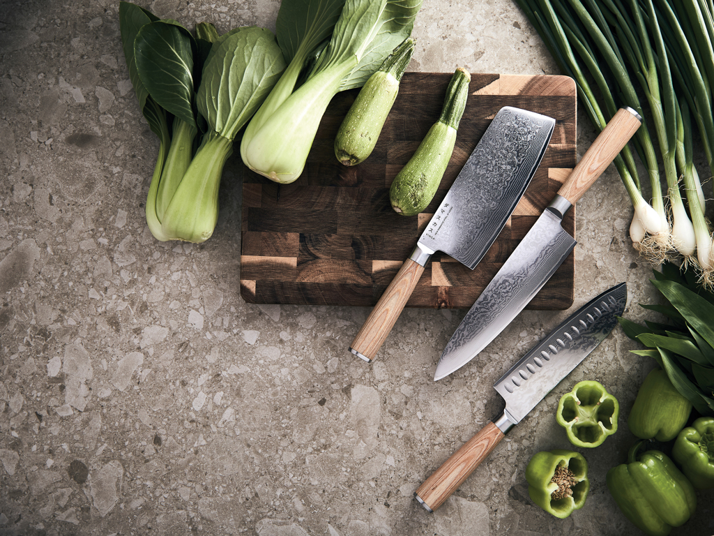 VINGA Cuchillo Hattasan Damascus Santoku