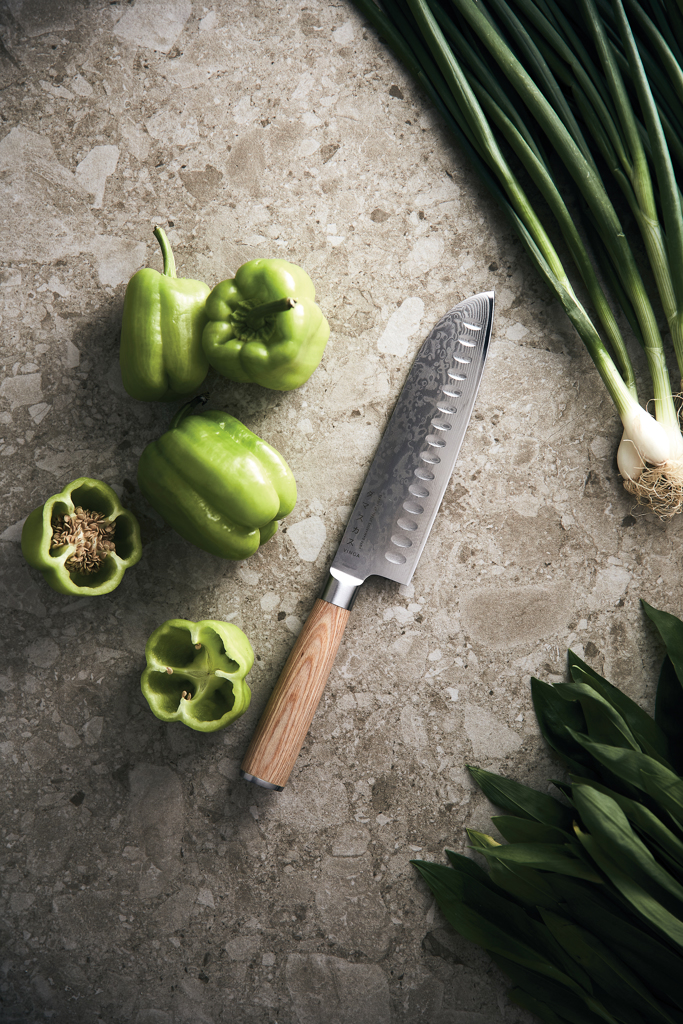 VINGA Cuchillo Hattasan Damascus Santoku