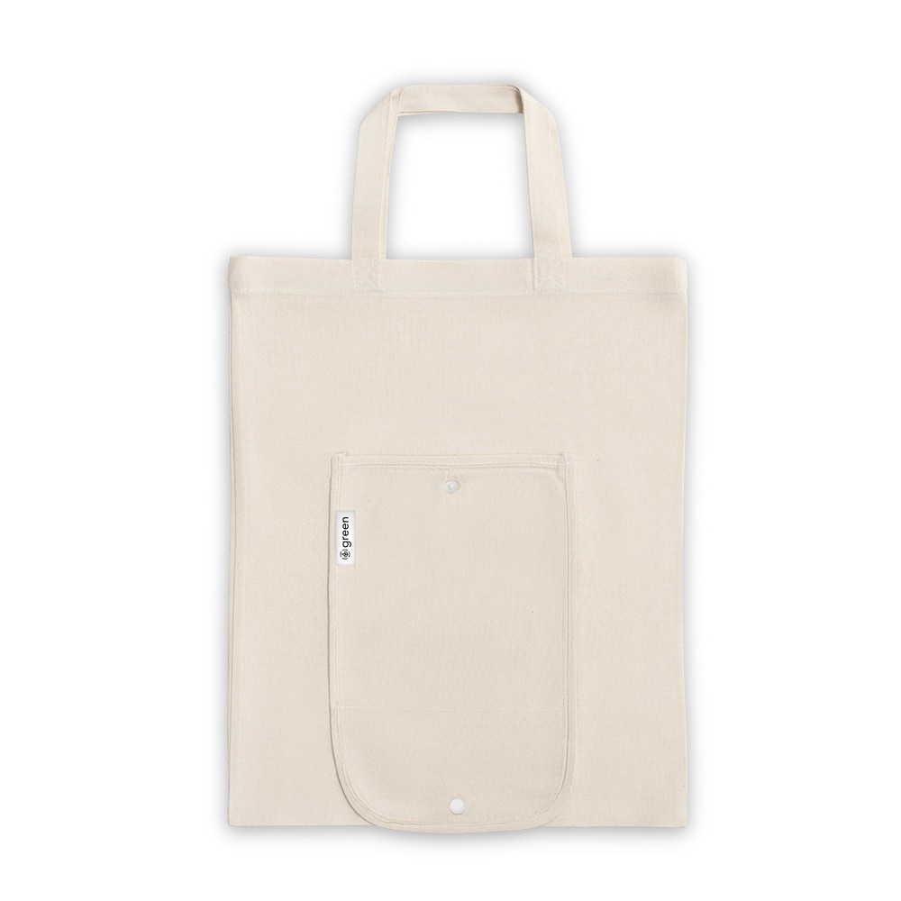 BEIRUT. Bolsa plegable de algodón (50%), algodón reciclado (30%) y poliéster (20% rPET) (140 g/m²)
