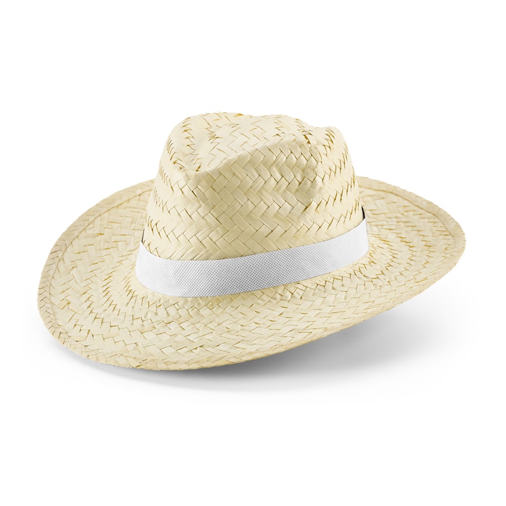 EDWARD POLI. Sombrero de paja natural con cinta de poliéster