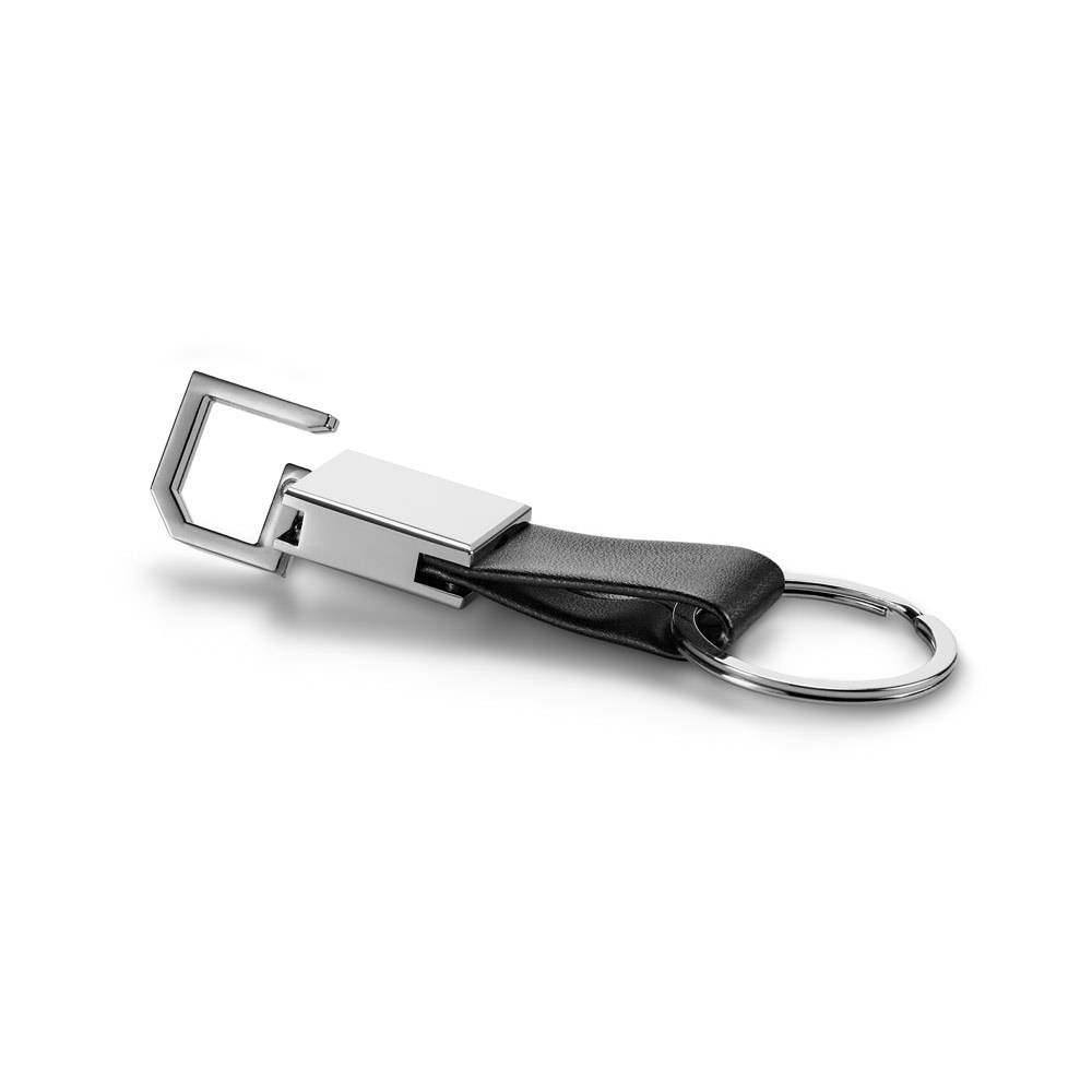 BOURCHIER. Llavero de metal y PU con gancho