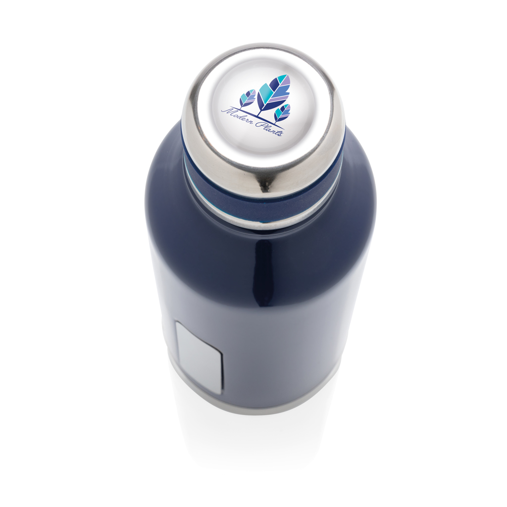 Botella al vacío antigoteo con placa para logo