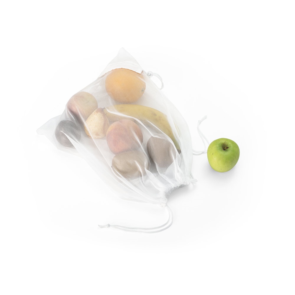 BOLZANO. Bolsa plegable fabricada en malla y poliéster reciclado 190T (100% rPET)