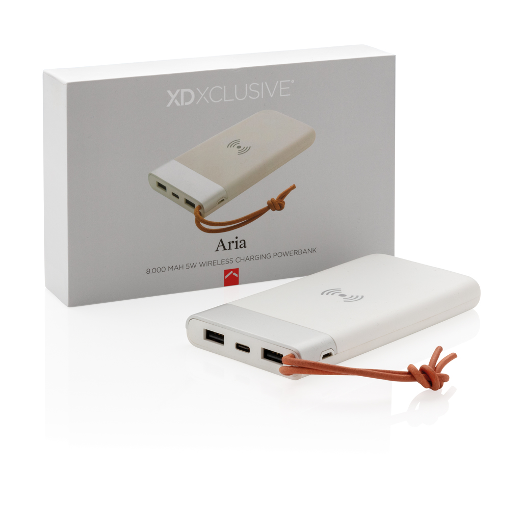 Batería externa Aria 8.000 mAh con carga inalámbrica 5W