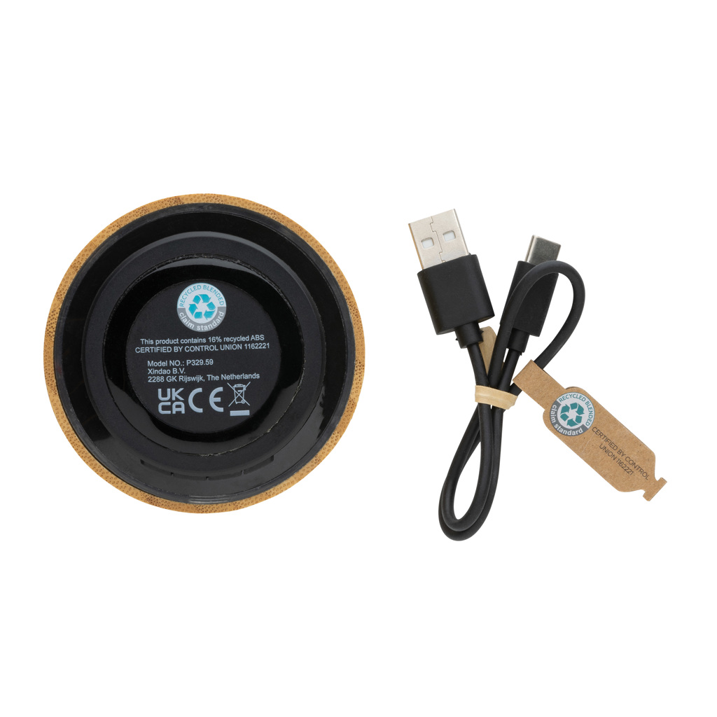 Altavoz inalámbrico 3W bambú y RCS